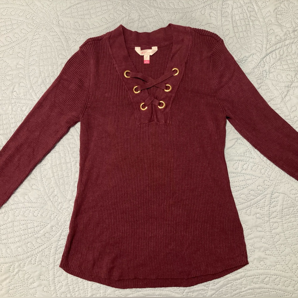 Burgundy top